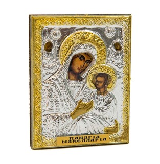 Byzantine icon with metal shirt