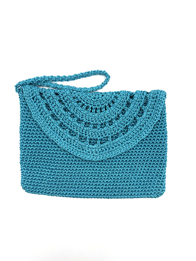 Handmade Crochet Bag – Light Blue