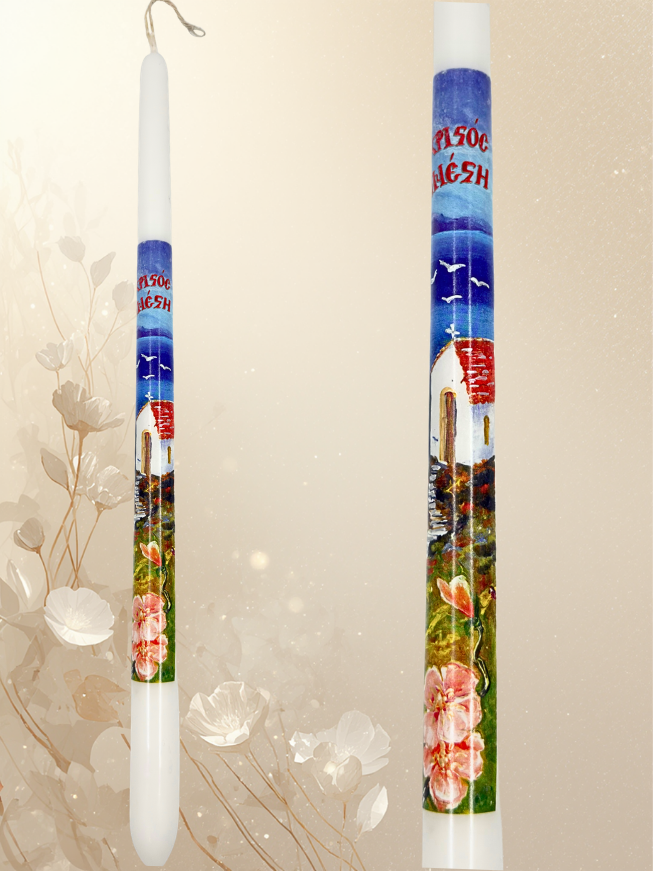 40 cm Easter Candle – High Quality Paraffin with Artistic Decal & Hand Detailing