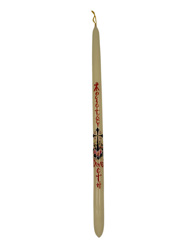Bee wax Easter candle with cross