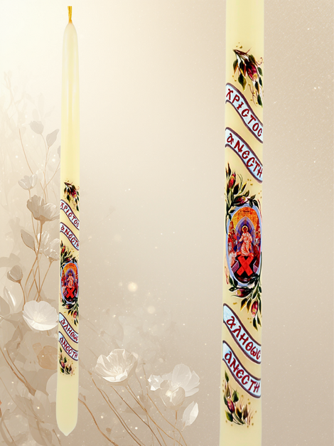 Πασχαλινή Λαμπάδα από Καθαρό Λευκό Κερί – Μοναστηριακό Εργόχειρο