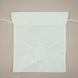 Holy bread case white embroidery