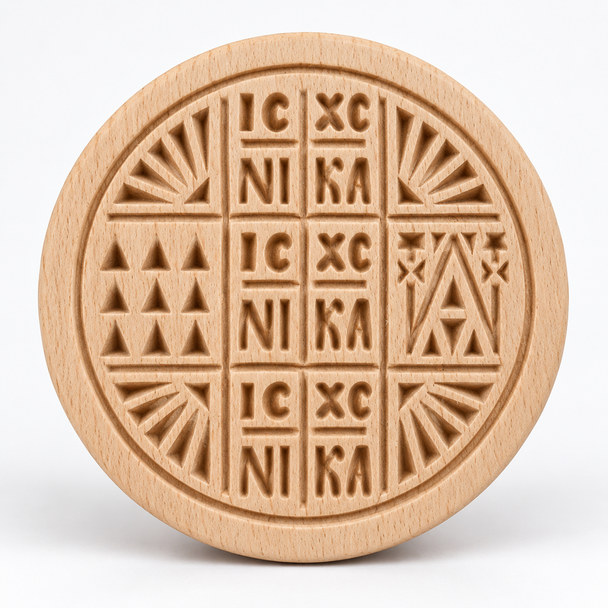 Wooden Prosphora Seal Ø16.5 cm – Simple Design