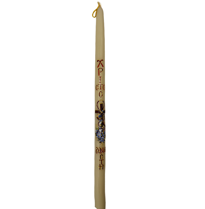 Bee wax Easter candle  with cross