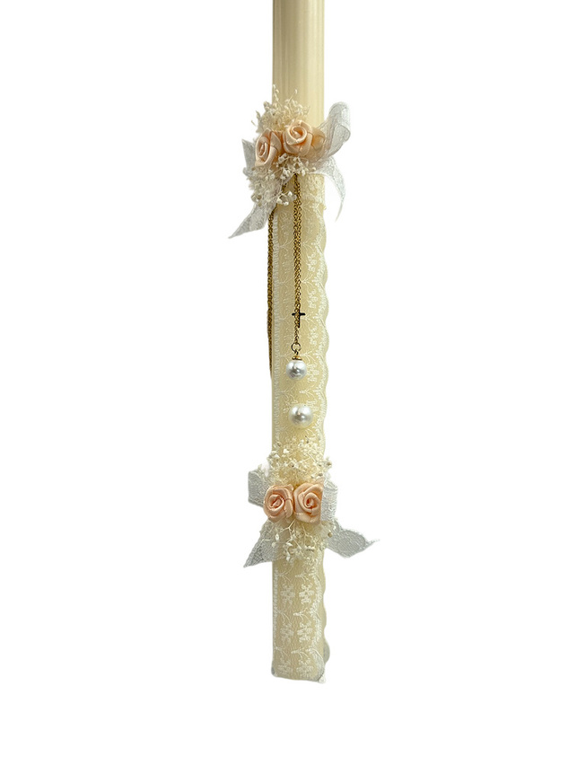 easter candle with jewelery
