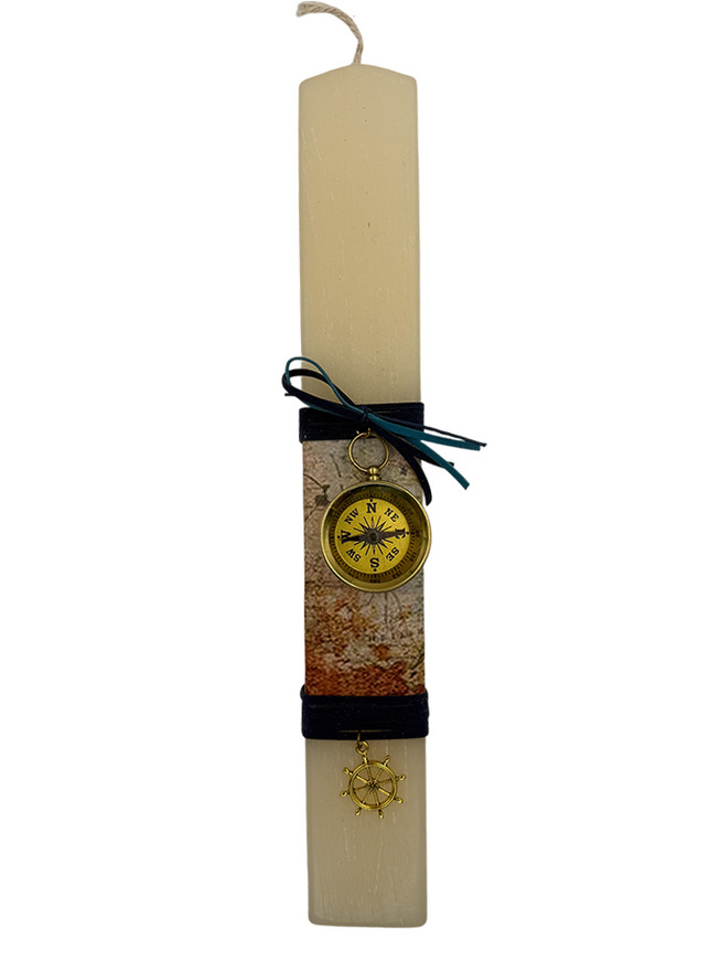 Easter candle with compass