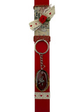 Easter candel with keychain with walnut
