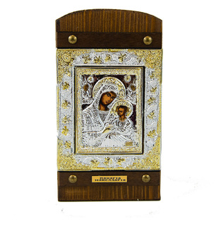 Byzantine icon with wood and metal shirt