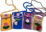 Handmade knitted yellow bag