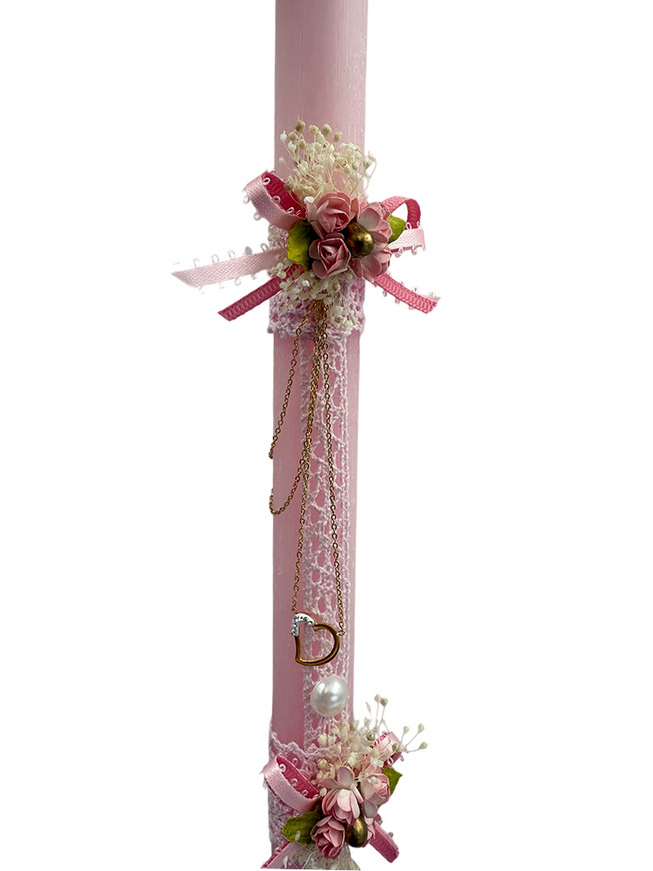 easter candle with jewelery